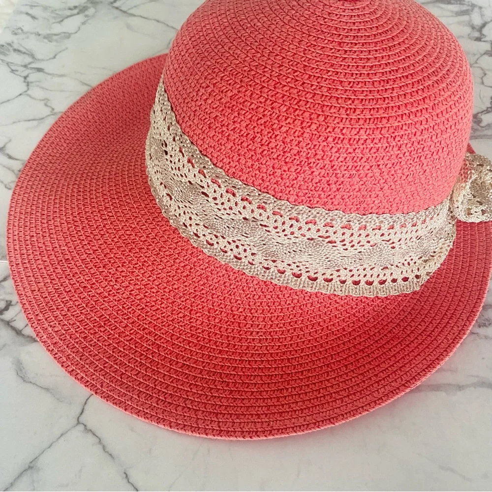 💕Pretty Sun/Beach Hat SZ OS - Picture 2 of 13